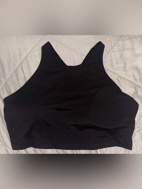Vively High Neck Black Sports Bra